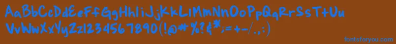 BrianneSHand Font – Blue Fonts on Brown Background