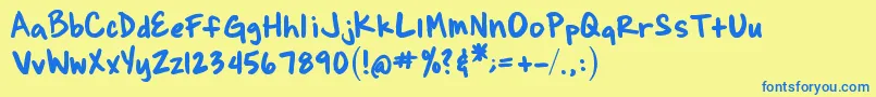 BrianneSHand Font – Blue Fonts on Yellow Background
