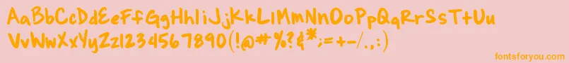 BrianneSHand Font – Orange Fonts on Pink Background
