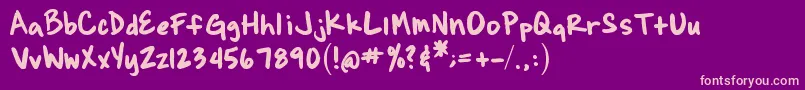 BrianneSHand Font – Pink Fonts on Purple Background