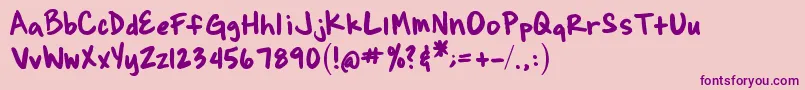 BrianneSHand Font – Purple Fonts on Pink Background