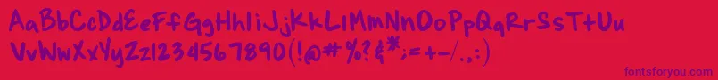 BrianneSHand Font – Purple Fonts on Red Background