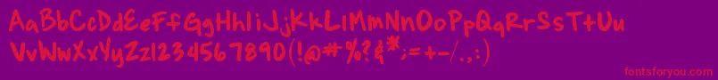 BrianneSHand Font – Red Fonts on Purple Background