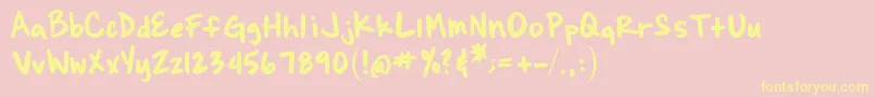 BrianneSHand Font – Yellow Fonts on Pink Background