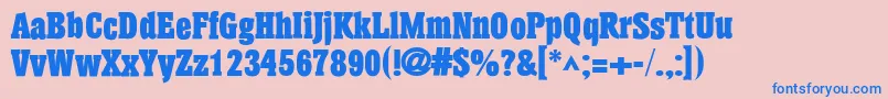 Dshansen-Schriftart – Blaue Schriften auf rosa Hintergrund