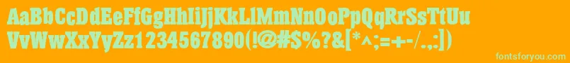 Dshansen Font – Green Fonts on Orange Background