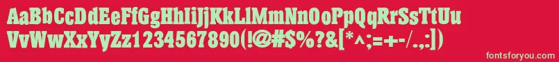 Dshansen Font – Green Fonts on Red Background