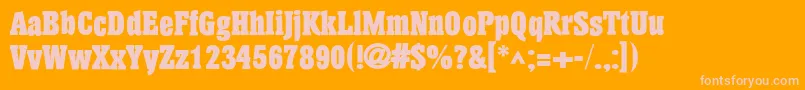 Dshansen-Schriftart – Rosa Schriften auf orangefarbenem Hintergrund