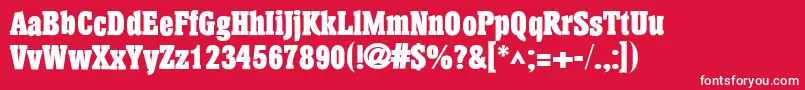 Dshansen Font – White Fonts on Red Background