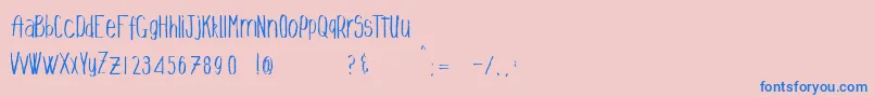 Talldrink Font – Blue Fonts on Pink Background