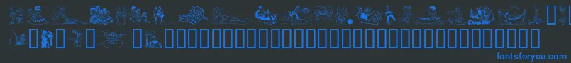 Randr-Schriftart – Blaue Schriften auf schwarzem Hintergrund