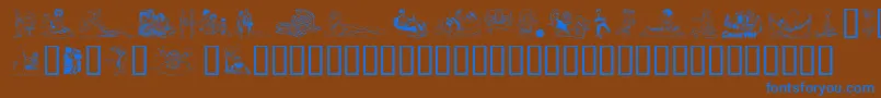 Randr-Schriftart – Blaue Schriften auf braunem Hintergrund