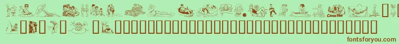 Fonte Randr – fontes marrons em um fundo verde