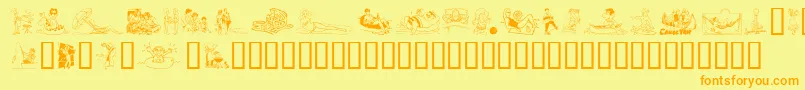 Randr-fontti – oranssit fontit keltaisella taustalla
