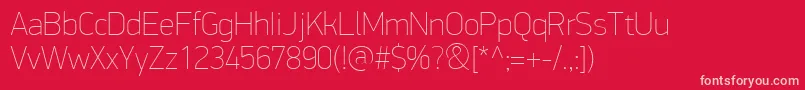 PfdindisplayproExtrathin Font – Pink Fonts on Red Background