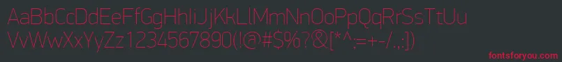 PfdindisplayproExtrathin Font – Red Fonts on Black Background