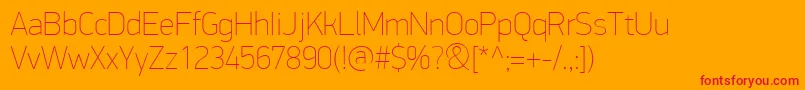 PfdindisplayproExtrathinフォントについての詳細 フォントPfdindisplayproExtrathin – オレンジの背景に赤い文字