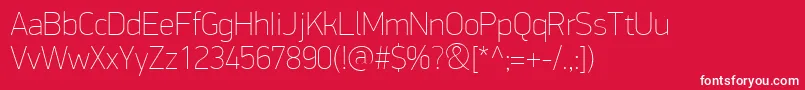 PfdindisplayproExtrathin Font – White Fonts on Red Background