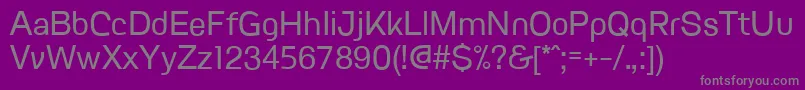 フォントFvgranadaRegular – 紫の背景に灰色の文字