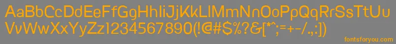 フォントFvgranadaRegular – オレンジの文字は灰色の背景にあります。