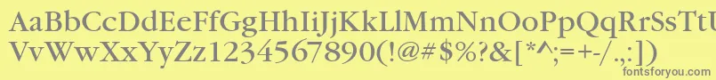 フォントGaramondItcTBook – 黄色の背景に灰色の文字