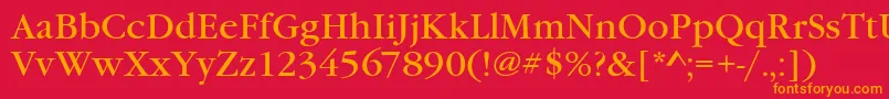 フォントGaramondItcTBook – 赤い背景にオレンジの文字