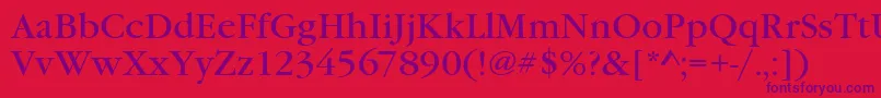 GaramondItcTBook Font – Purple Fonts on Red Background