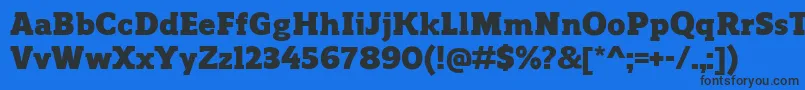 ReganslabBlack Font – Black Fonts on Blue Background