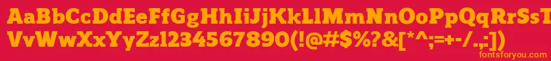 フォントReganslabBlack – 赤い背景にオレンジの文字