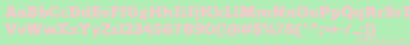 ReganslabBlack Font – Pink Fonts on Green Background