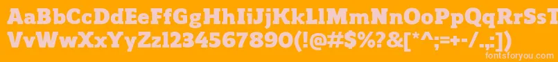 フォントReganslabBlack – オレンジの背景にピンクのフォント