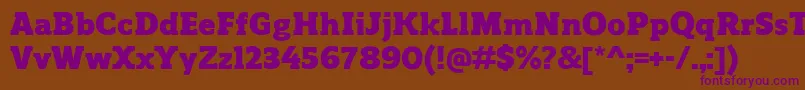 ReganslabBlack Font – Purple Fonts on Brown Background