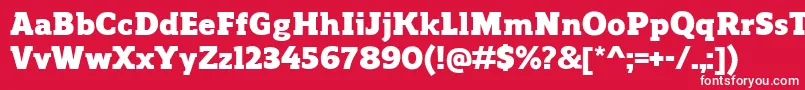 Czcionka ReganslabBlack – białe czcionki na czerwonym tle