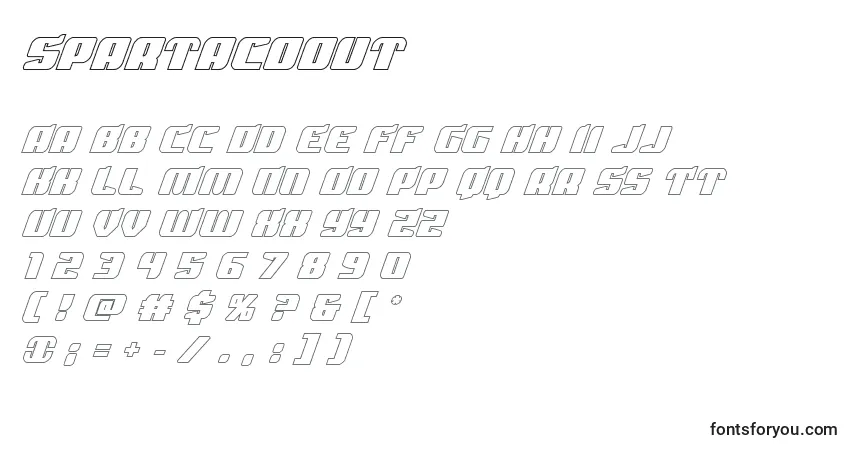Schriftart Spartacoout – Alphabet, Zahlen, spezielle Symbole