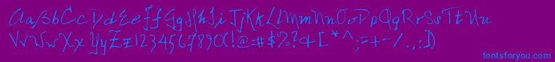 NicolasRegular Font – Blue Fonts on Purple Background