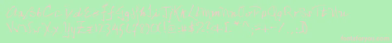 NicolasRegular Font – Pink Fonts on Green Background