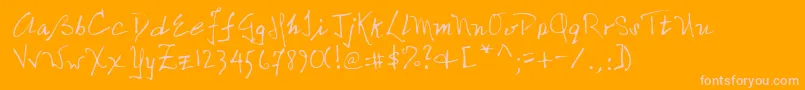 NicolasRegular Font – Pink Fonts on Orange Background