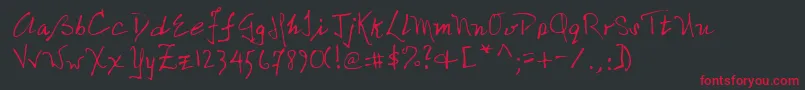 NicolasRegular Font – Red Fonts on Black Background