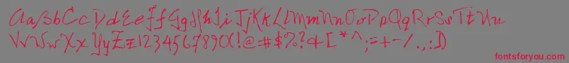 NicolasRegular Font – Red Fonts on Gray Background