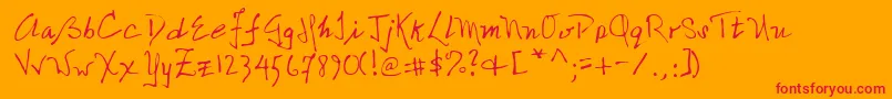NicolasRegular Font – Red Fonts on Orange Background
