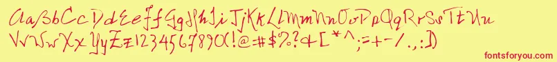 NicolasRegular Font – Red Fonts on Yellow Background