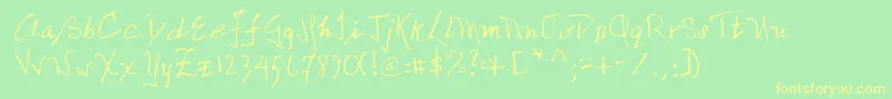 NicolasRegular Font – Yellow Fonts on Green Background