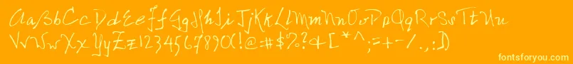 NicolasRegular Font – Yellow Fonts on Orange Background