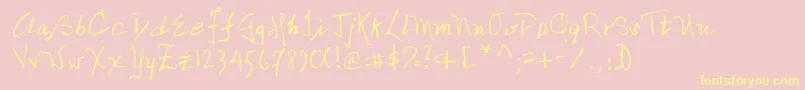 NicolasRegular Font – Yellow Fonts on Pink Background