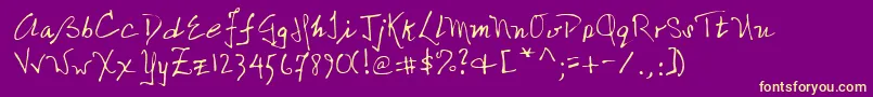 NicolasRegular Font – Yellow Fonts on Purple Background