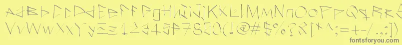 フォントIlostitinthestreet – 黄色の背景に灰色の文字