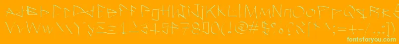 Ilostitinthestreet-Schriftart – Grüne Schriften auf orangefarbenem Hintergrund