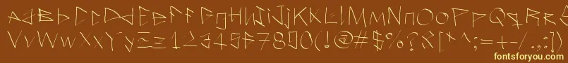 Ilostitinthestreet-Schriftart – Gelbe Schriften auf braunem Hintergrund