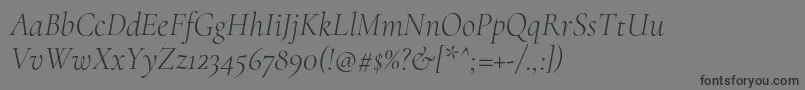 CormorantLightitalic Font – Black Fonts on Gray Background