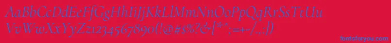 CormorantLightitalic Font – Blue Fonts on Red Background